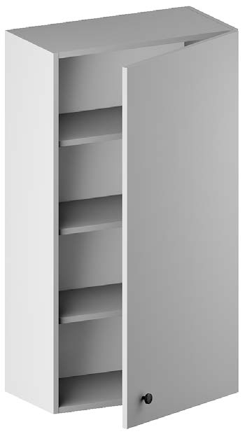 WALL CABINET. 1 door, 3 height adjustable - removable shelves