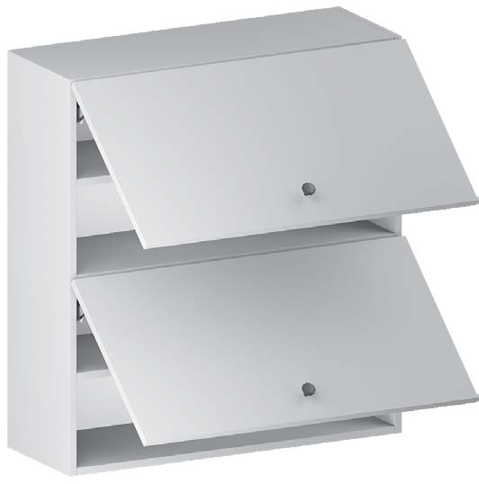 WALL CABINET. Stay lift system (AVENTOS HK), 2 doors, 2 height adjustable - removable shelves